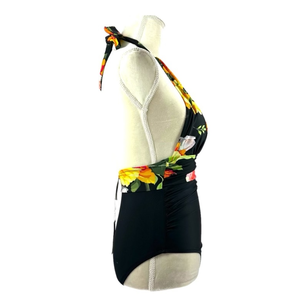 Cupshe | NWT XS Black Floral One Piece Swim Suit - Picture 2 of 13